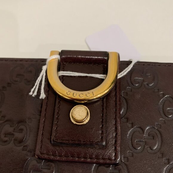 Gucci Brown Leather Bifold Long Wallet Sku#84185 (gently used, pocket dusty) - Picture 6 of 14